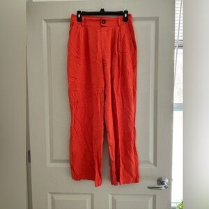 Vibrant Orange Wide Leg Pants